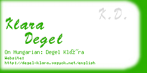klara degel business card